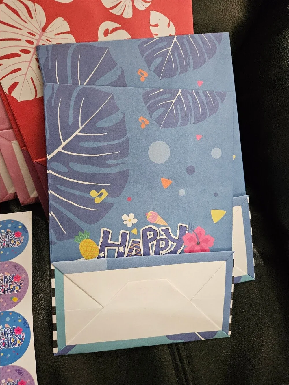 Hawaiian 24 Pc Birthday Favor Bags With Stickers.
